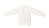 White Long Sleeve Golf Shirt - Adult - Plain No Logo