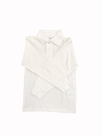 White Long Sleeve Golf Shirt - Adult - Plain No Logo