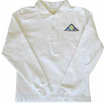 White Long Sleeve Golf Shirt - Adult - Global Montessori